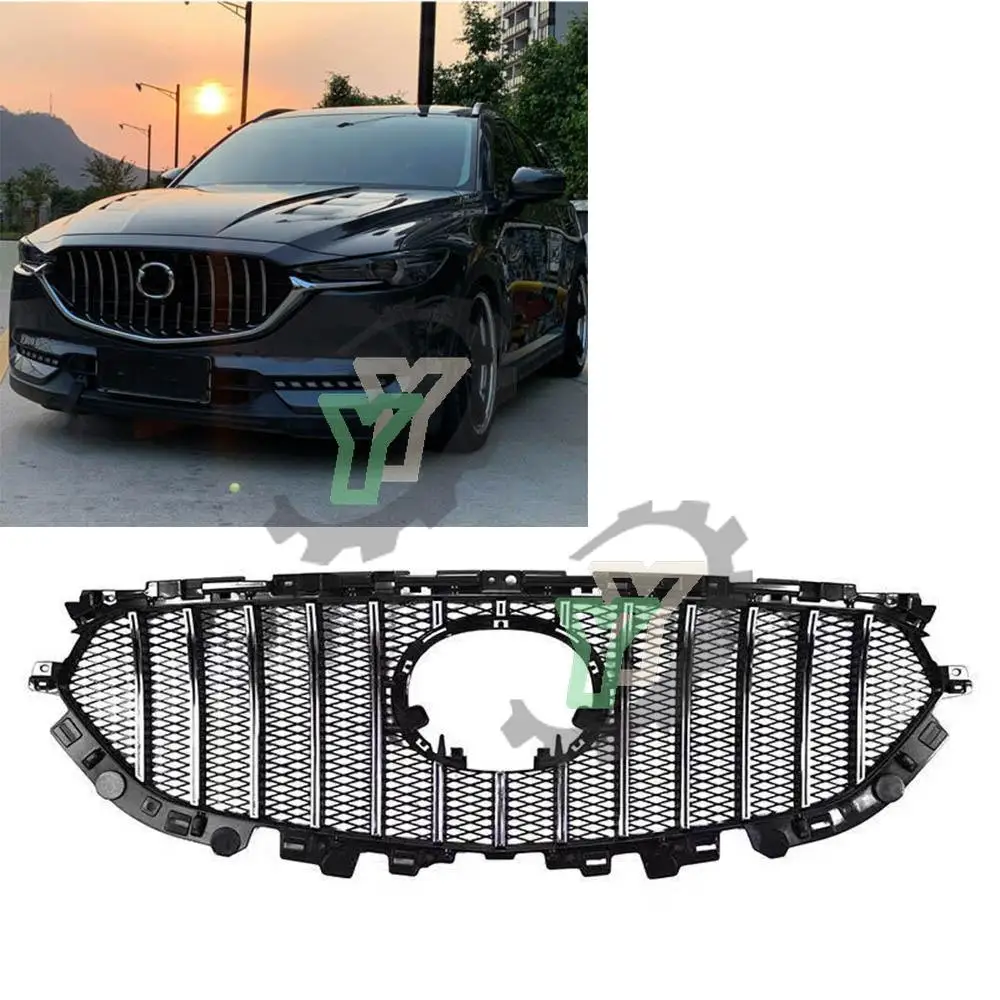 

High quality front racing grille mesh bumper cover grille for Mazda CX-5 CX5 2017 2018 2019 2020 exterior accessories