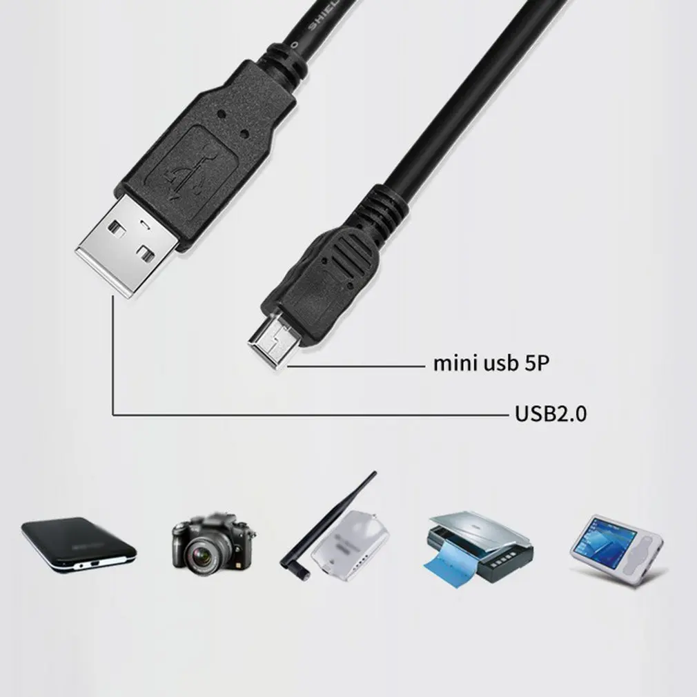 0.8m 1m 1.5m 2m 3 m USB نوع A إلى البسيطة USB كبل مزامنة بيانات 5 دبوس B ذكر لذكر تهمة كابل شحن خط للكاميرا MP3 MP4 جديد