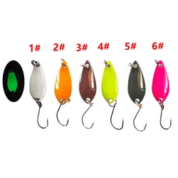 1 pz 3cm 3g cucchiaio colorato esche da pesca in metallo Mini Spinner Bsit pesciolino piccolo pesce gancio singolo maschera inverno ghiaccio flusso trota