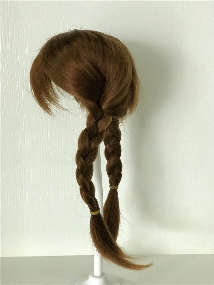 New Braid Brown Hair Wig for 22 Inch Reborn Dolls Long Straight Hair for 32-35cm Doll Head Silicone Reborn Baby Doll Hair Wig