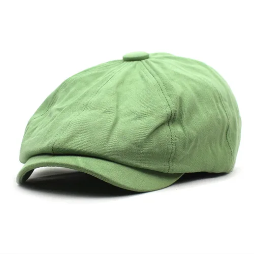 Imagen 2 del producto Gorras de vendedor de periódicos de algodón liso 2024, gorra plana con visera para hombre, boina de pintor para mujer, sombreros