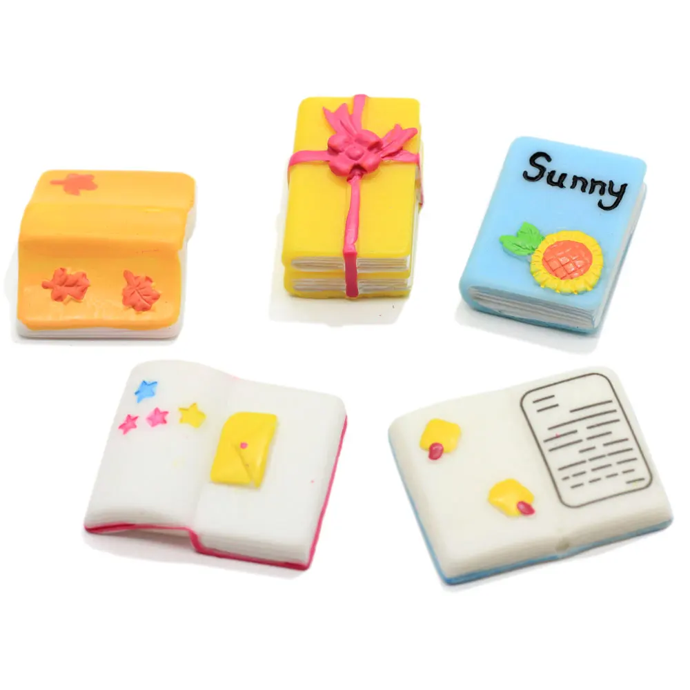 Cute Resin Mini Book Cartoon Letter Japan Anime Script China HongKong Small Figurine Statue Crafts Ornament Miniatures Decor