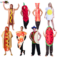 Carnival Party Funny Food Cosplay Halloween Costume For Adult Christmas Family Fancy Dress Hot Dog Pizza Holiday Outfits Girls