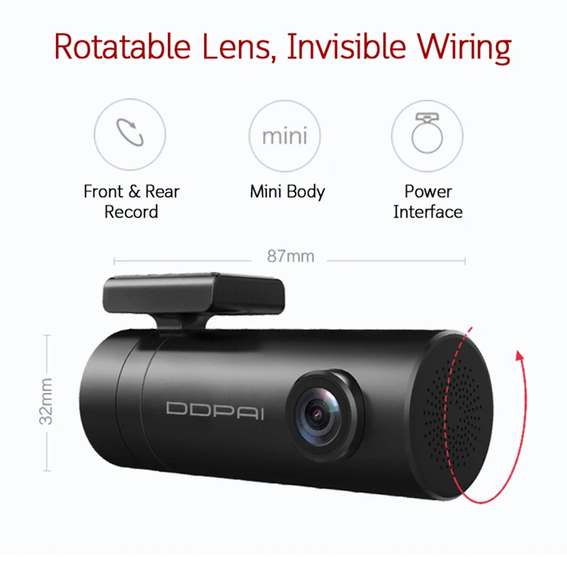 Versão da ue ddpai traço cam mini 1080p hd veículo unidade escondida de vídeo automático dvr câmera do carro gravador estacionamento monitor wi fi aplicativo inteligente