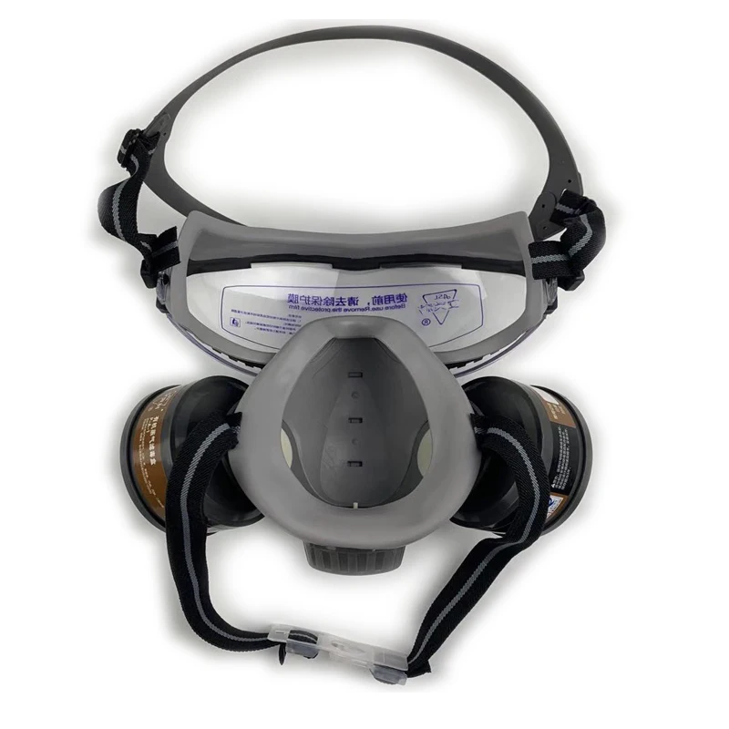 8200 Type With Eye Goggle Full Face Respirator Gas Mask for Paint Formaldehyde Sanding Polishing Spraying Against Dust Chemicals