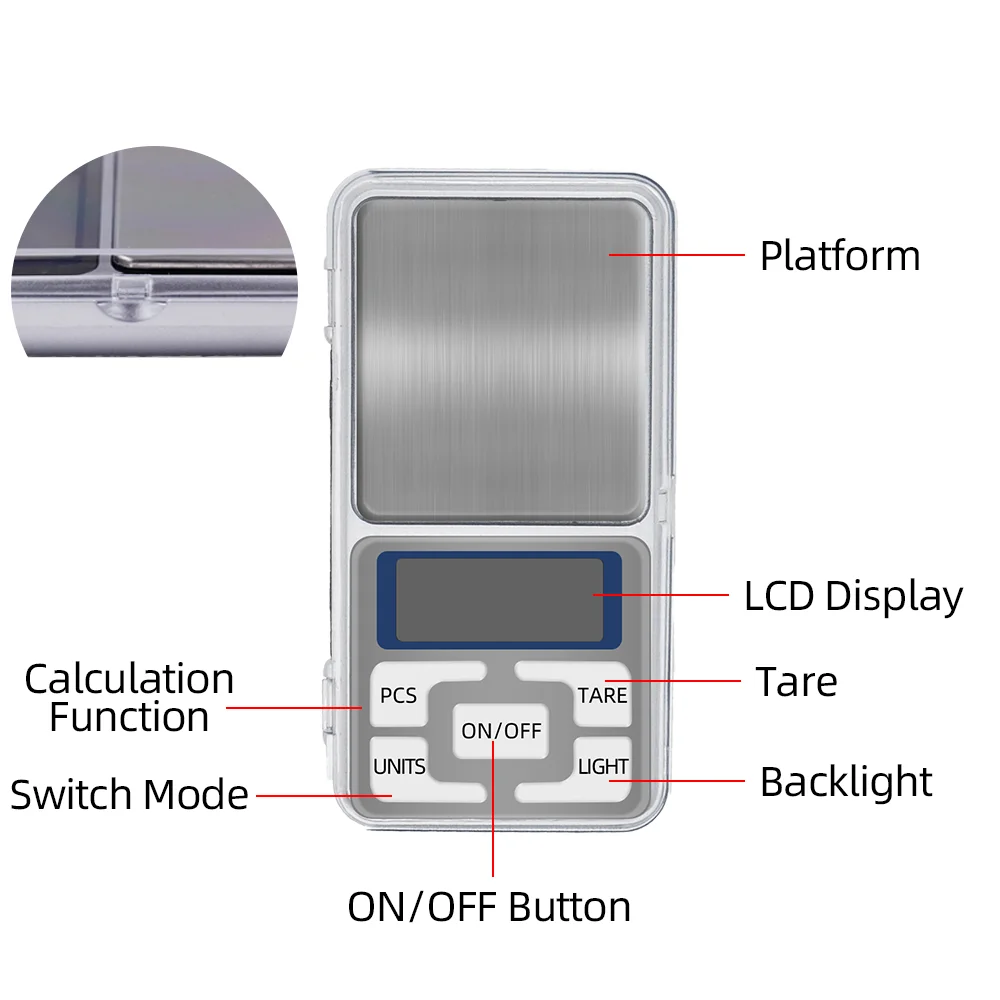 Imagem -02 - Igh Igh Recirecisão 500 Alance 500g 0.1g Leclectronic Eight Oito Calcale Igigital Ococket Eewelry Iiamond Ith com Tail Etail ox Boi Ackacklight Itchitchen 10 cs cs