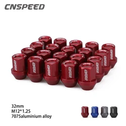 HEX 19mm 20pcs Aluminum M12x1.5 M12x1.25 Wheel Lug Nuts 32mm Length Racing Lug Nut Racing Forged Style Car Modification