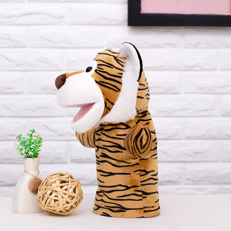 Tier Große Handpuppe für Kinder Baby Erwachsene Puppe Spielzeug für Kinder Geschenke Tiger Puppen, 28CM