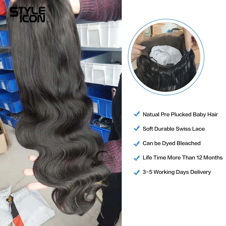 30 Inch Lace Front wigs Brazilian Body Wave Lace Front Human Hair Wigs 180% Body Wave 13*4 Lace Frontal Wigs For Black Women