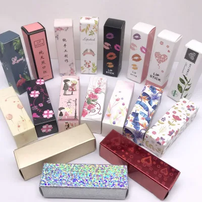 

50pcs 100pcs 25*25*85mm Lip Balm Tube Packaging Carton Box Empty Lipstick Tube DIY Packing Box