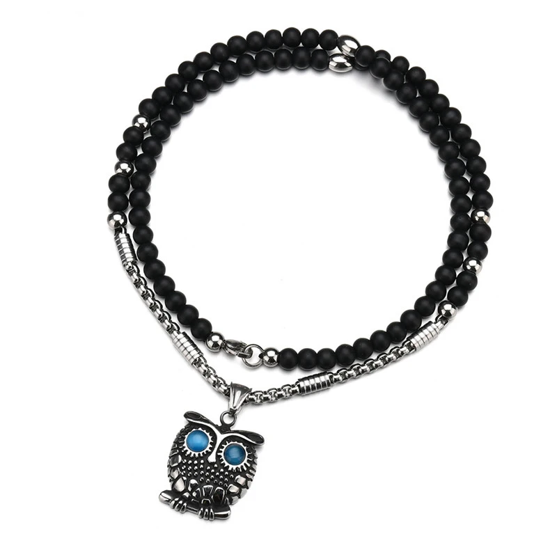 AsJerlya New Cross Pendant Necklace For Men Women 316L Stainless Steel Rosary Beads Necklace Religious Jewelry