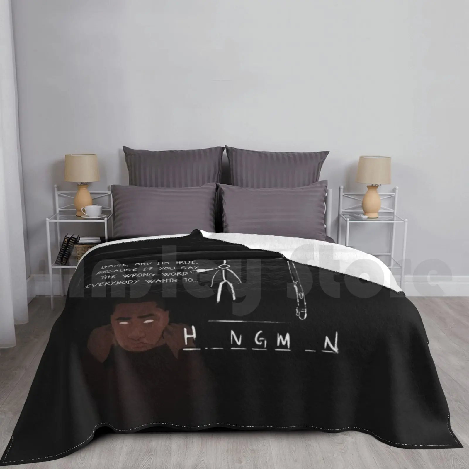 

Dave Hangman Blanket Fashion Custom Dave Santan Dave Psychodrama Psycho Grime Streatham Disaster Black Blue