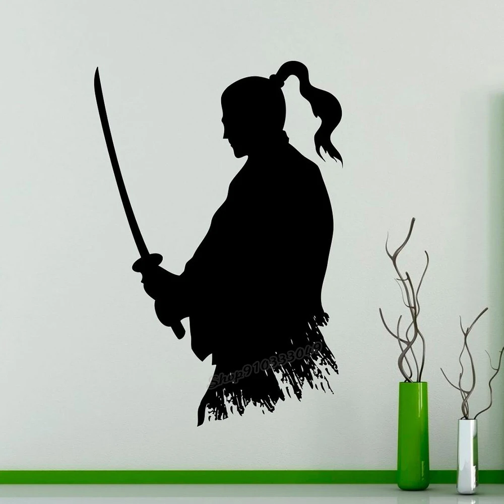 

Samurai Katana Wall Decal Ninja Vinyl Wall Sticker Japanese Home Decor Ideas Living Room Interior Decor Custom Wallpaper B488