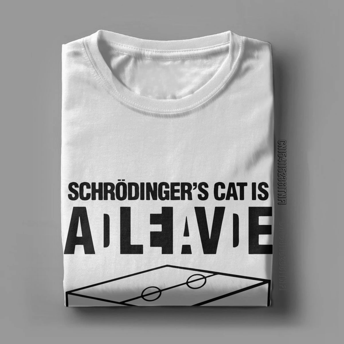 Schrodinger Cat Dead Alive Physics T-Shirt Men Leisure 100% Cotton Tees Round Neck Classic T Shirt Plus Size Clothing