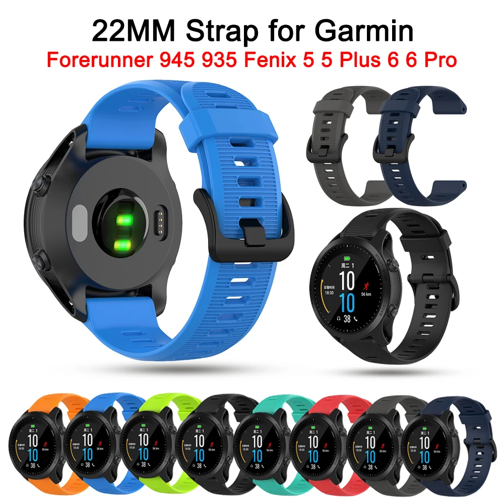 Smart Watch Band For Garmin Forerunner 935 945 Strap 22MM Soft Silicone Bracelet For Garmin Fenix5 5Plus Fenix6 6Pro Wristband