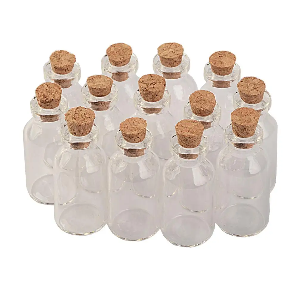 

5ml Small Glass Jars With Cork Mini Empty Glass Bottles Wood Lid Glass Vial Wishing Bottles 18X40X12.5 mm 100 pcs