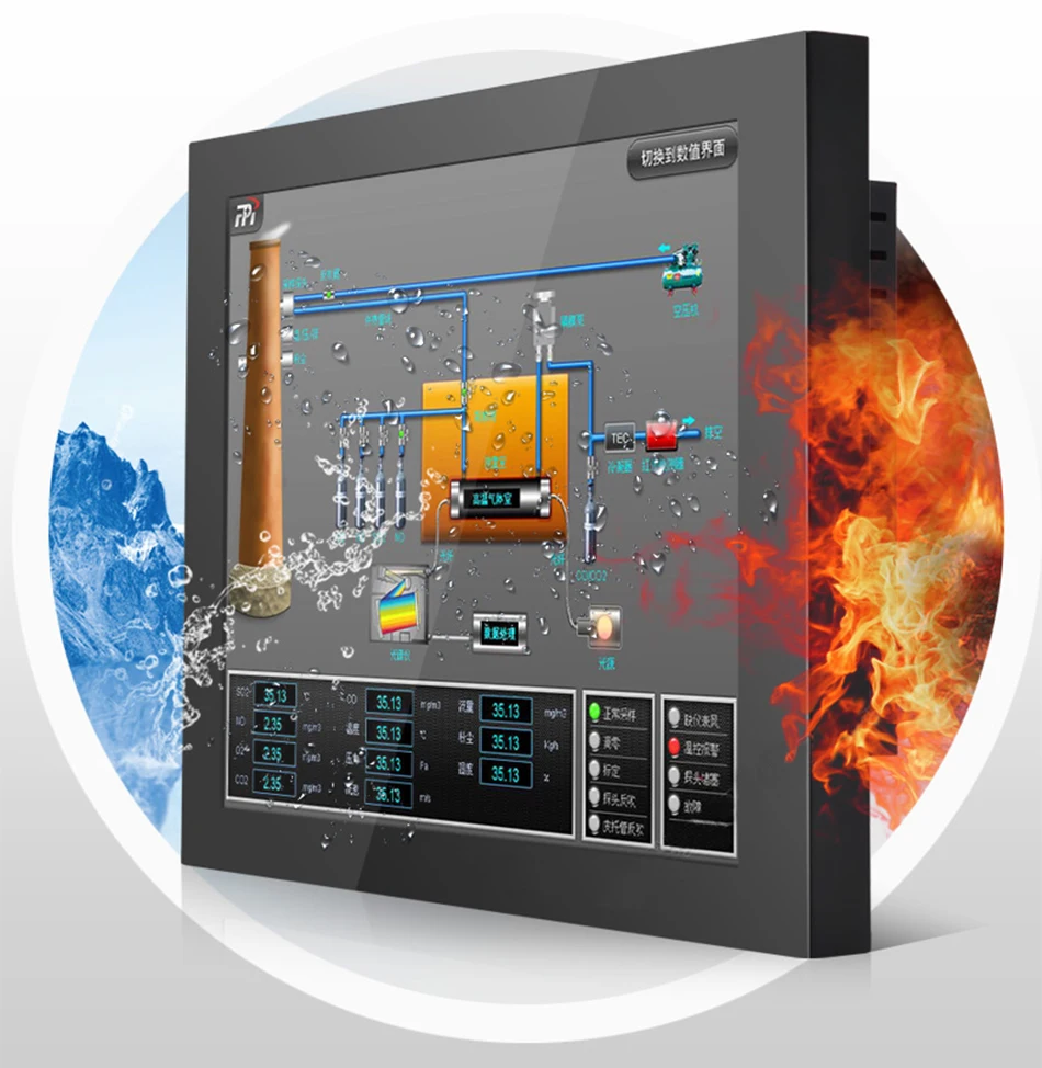 Monitor lcd tft de parede sem tela sensível ao toque 10, 12, 14, 15 e 17 polegadas com estrutura aberta