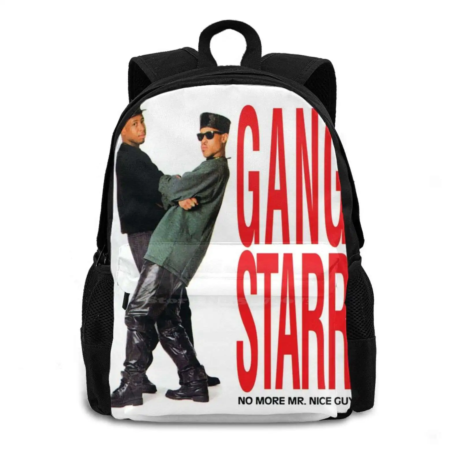 Gan R-No Nore Mr. Nice Guy Bag Backpack For Men Women Girls Teenage Black Group Home Dj Premier Premier Gang Starr Gan R