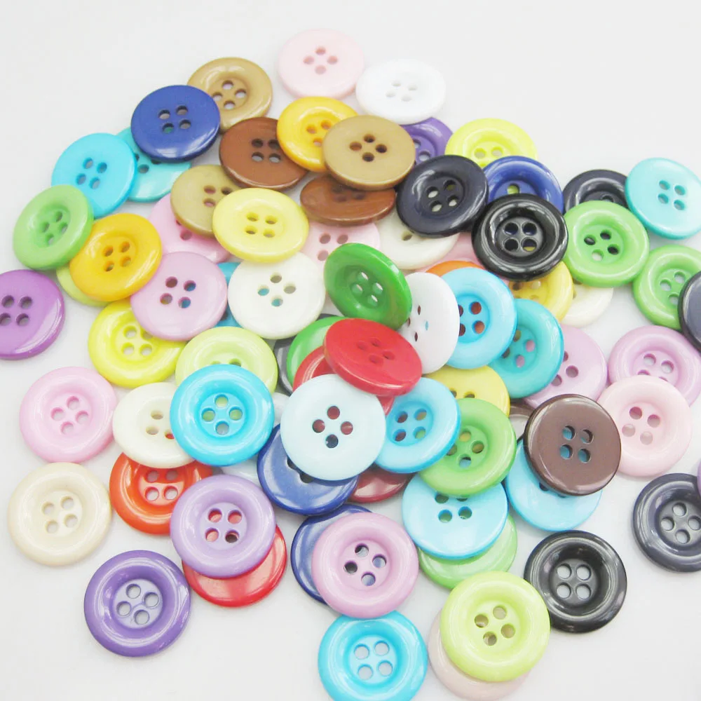NBNNEG 30Pcs Multicolors 18MM Round Buttons Resin Decorative Scrapbooking Botoes Tailor Garment Sewing Accessory