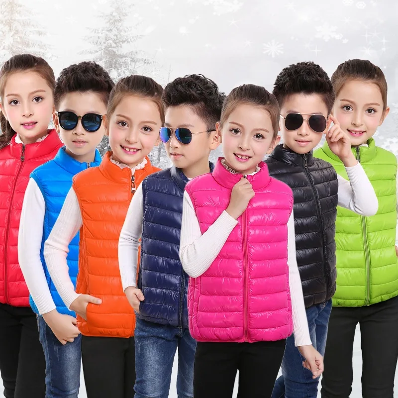 New Light Down Cotton Vest Children Autumn Winter Boys Girls Waistcoat