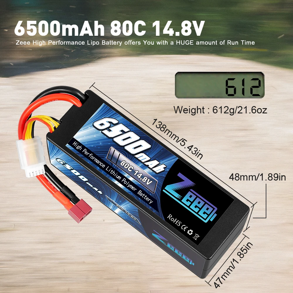 Zeee 4S bateria Lipo 14.8V 80C 6500mAh z Deans Plug Hardcase do samochodu RC ciężarówka Buggy samolot UAV hobbystyczne części Model RC