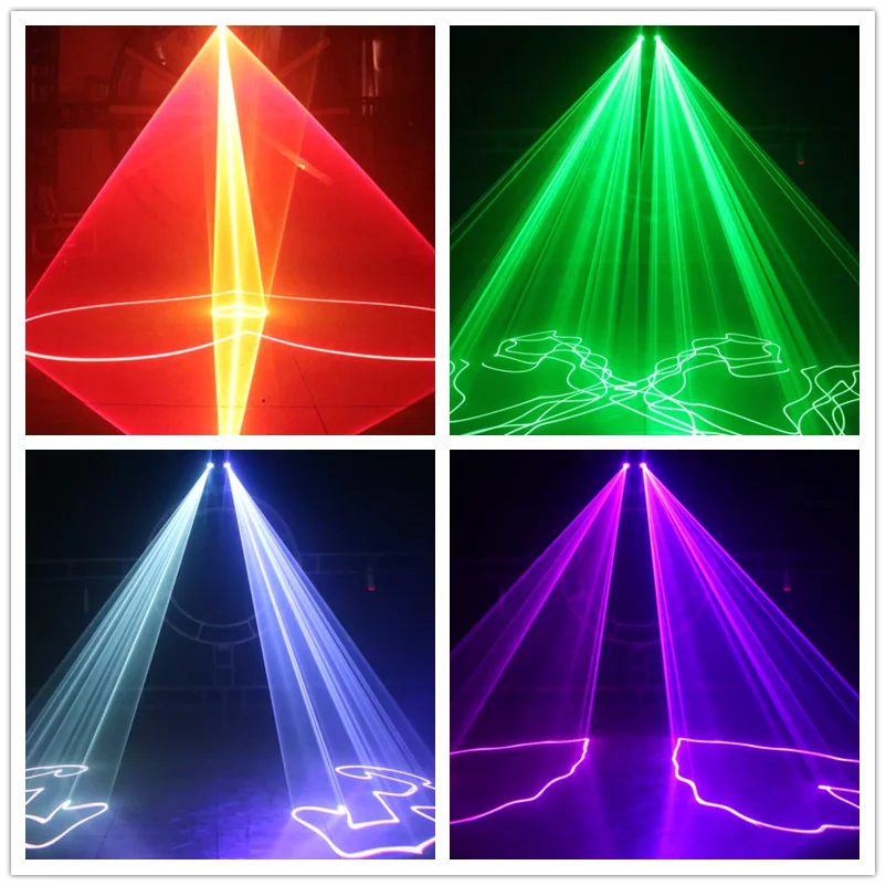 Laser light 2 heads laser RGB double hole lighting DMX512 effect lighting suitable for DJ party disco nightclub dance floor