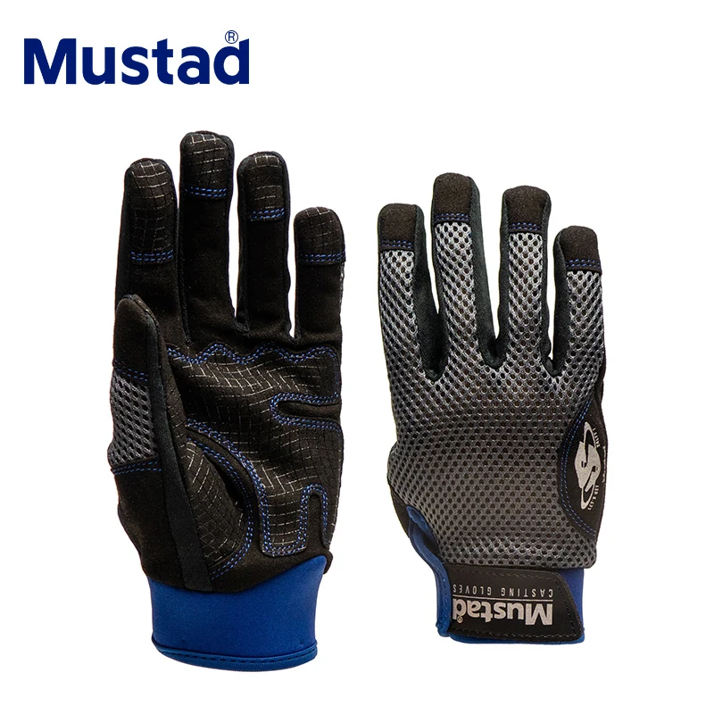 Mustad Fishing Gloves GL002 Full Finger Leather Warm  Neoprene Breathable Fitness Carp Winter Anti Slip Glove