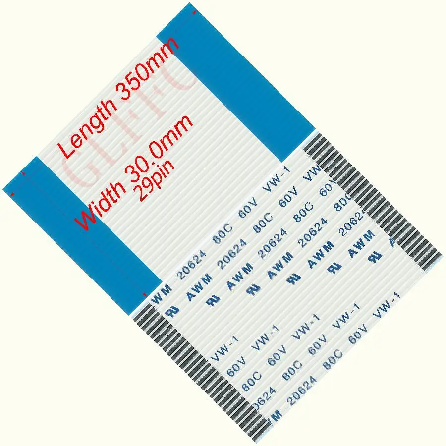29pin 1.0pitch 350mm-600mm A-type Flexible Flat Cable FFC awm 20624 ROHS for TTL LCD DVD Computer