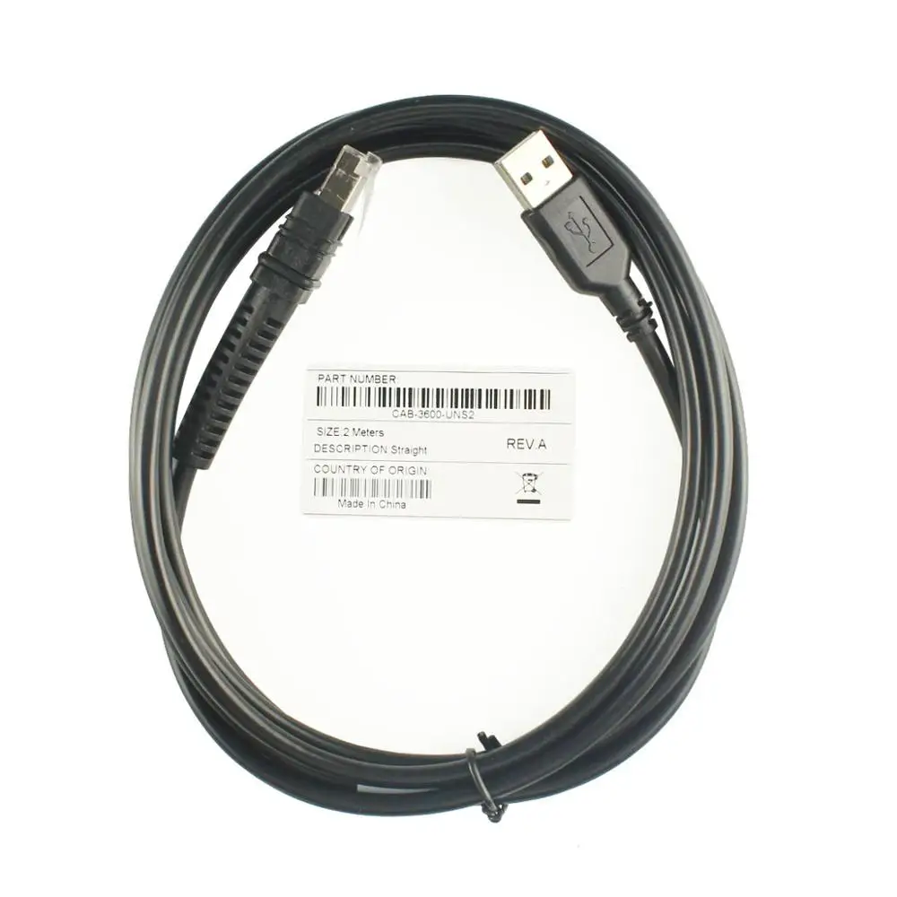 

New 2M USB Data Cable For Zebra LI3608 LI3678 DS3608 DS3678 Barcode Scanners