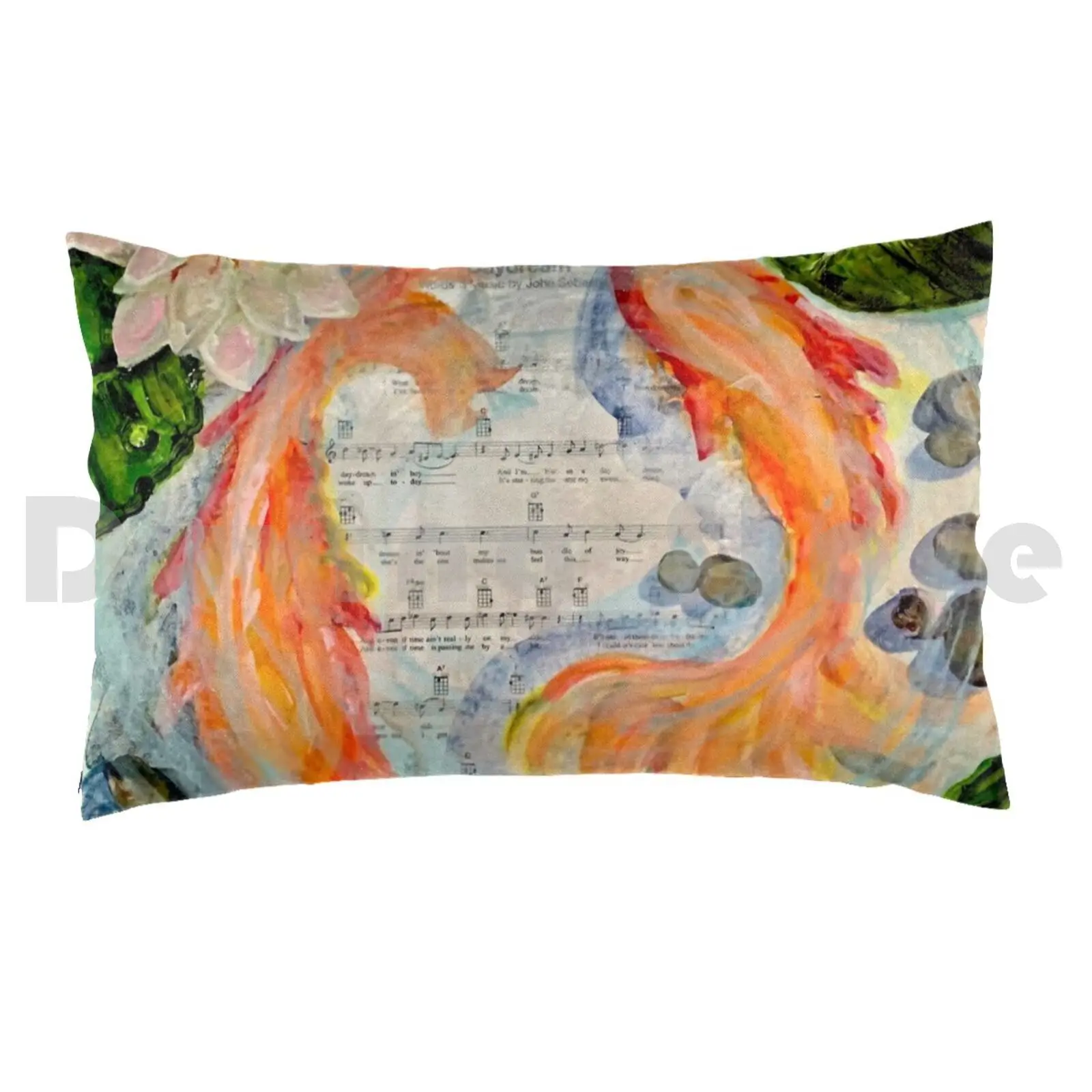 What A Day For A Daydream Pillow Case 20*30 Inch Daydream Goldfish Swim Lake Water Lilly Lilly Shallow Fresh