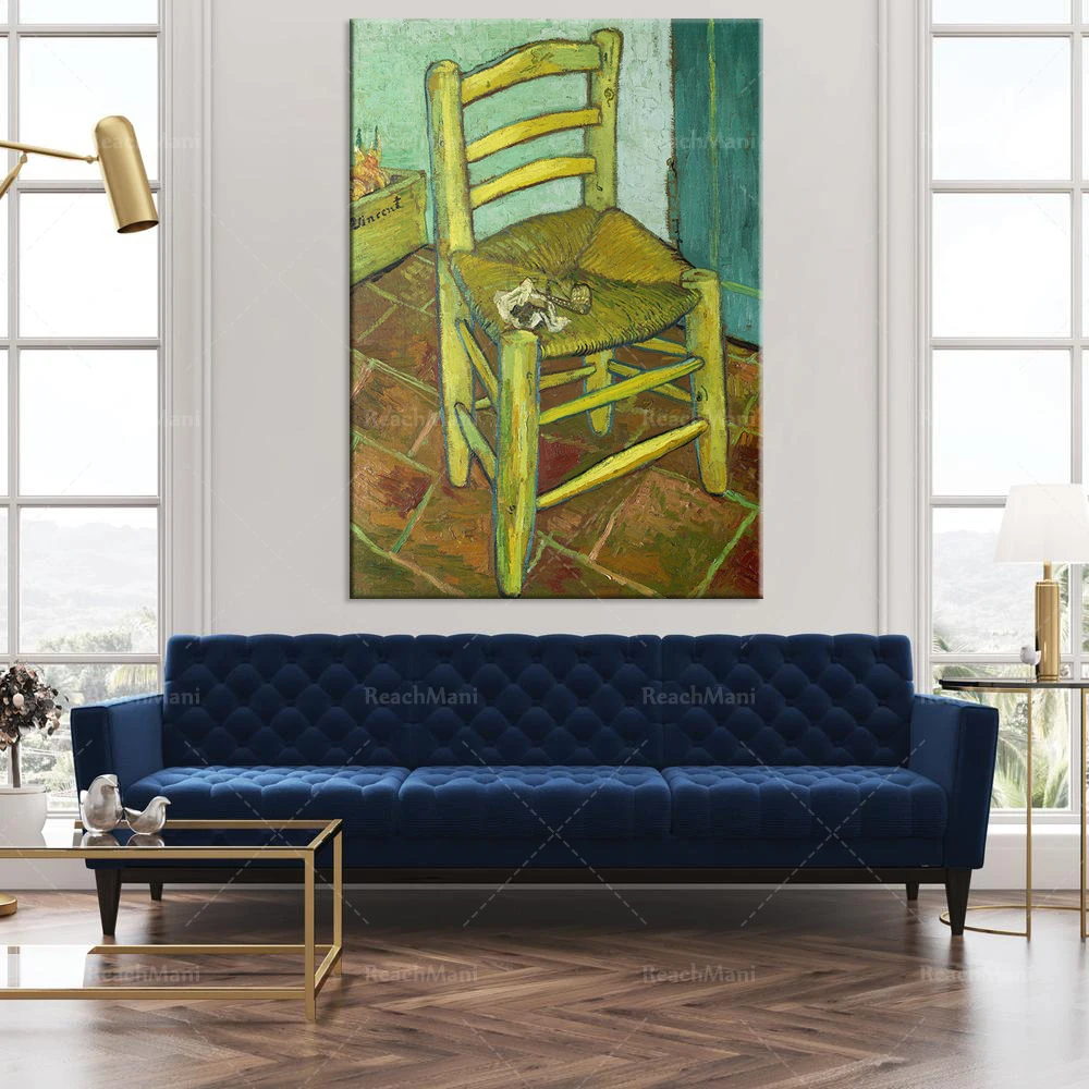 كرسي الأنابيب دي فنسنت فان جوخ-فنسنت (1888) - طباعة فنية peinture affiche decoration murale-Goff sich fumer du tabac، affiche c