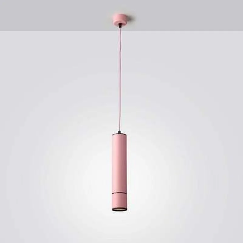 Nordic minimalist Aluminum cannular led Pendant lights Custom project indoor decoration TUBE Shape colorful bar lamp