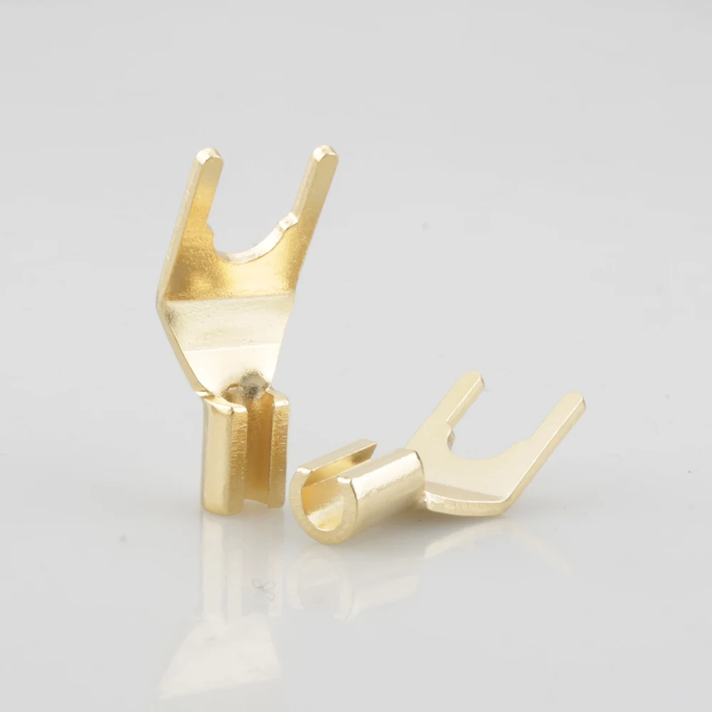 50 stück Audio Grade Vergoldete Spaten für Lautsprecher Kabel Y Terminal Adapter