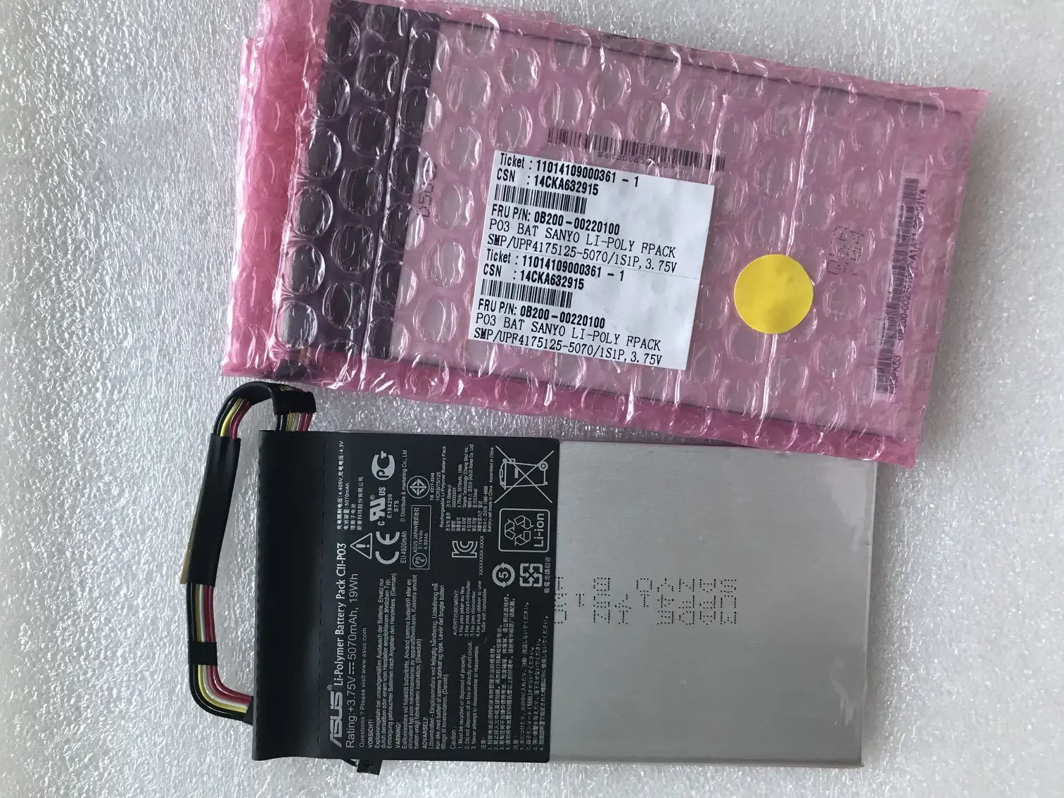 

new original Battery 5000mAh 19Wh C11-P03 For Asus Padfone 2 (A68) Tablet PC C11P03