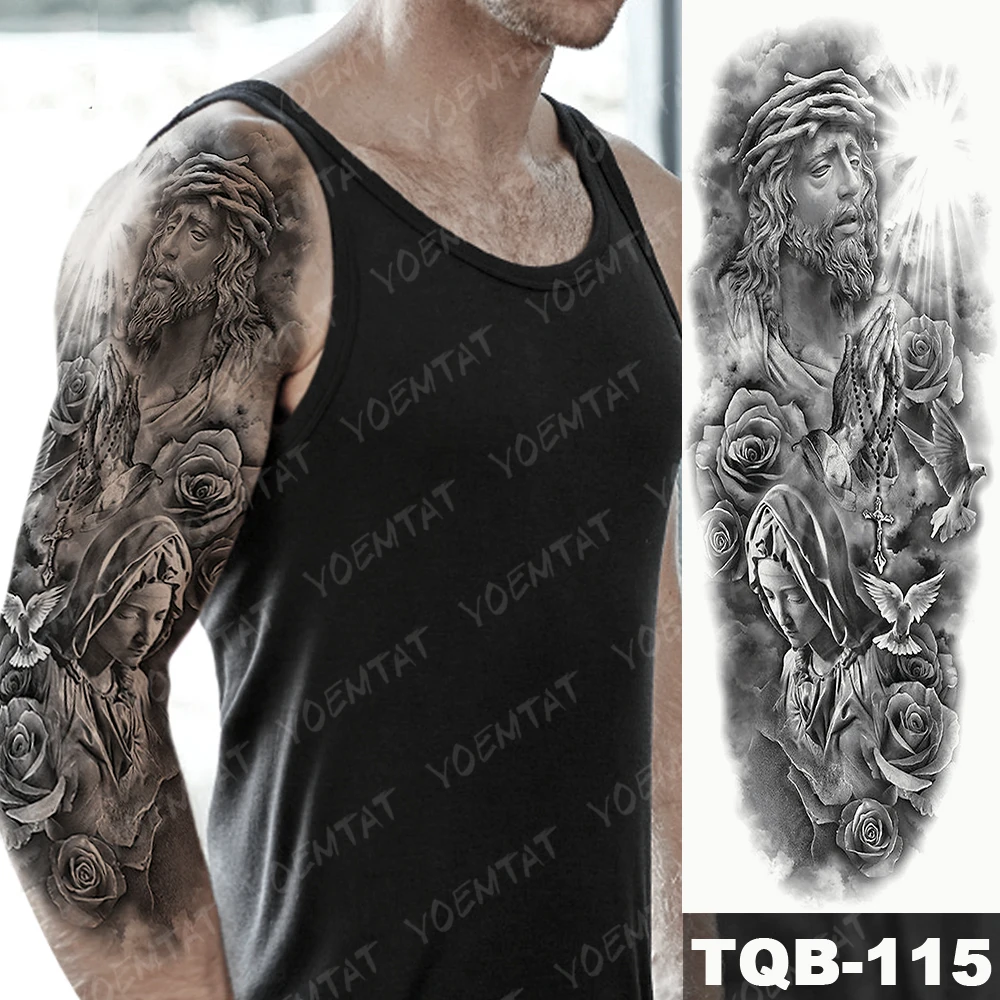 Tatuaje de manga de brazo grande para hombres y mujeres, pegatina de tatuaje  temporal impermeable, Lucifer, Ángel, águila, Hell, Satan, arte corporal  completo, tatuaje falso / Tattoo y piercing, image size:1000x1000