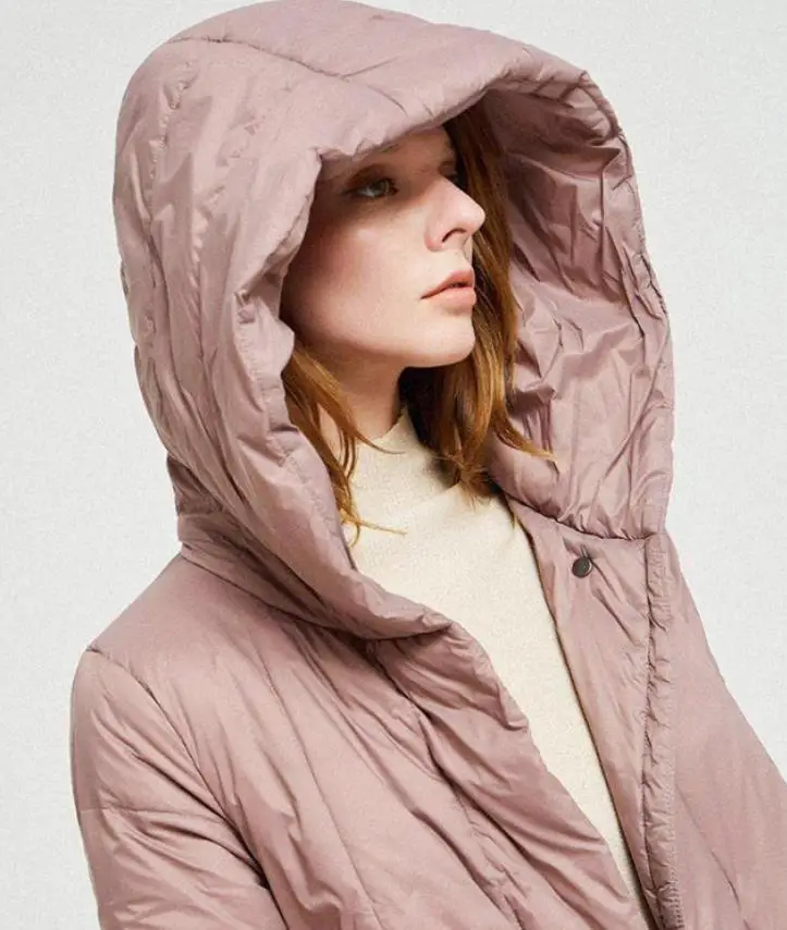 Chaqueta de plumón de ganso para mujer, parka cálida con capucha fina, abrigo de lujo, venta al por mayor, novedad de invierno 2020, F160, 90%