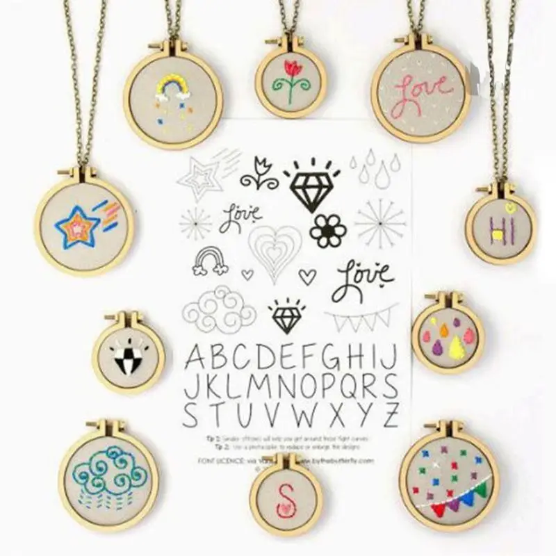 DIY Wooden  Stitch Hoop Mini Ring Embroidery Circle Sewing Kit Frame Craft Dropshipping