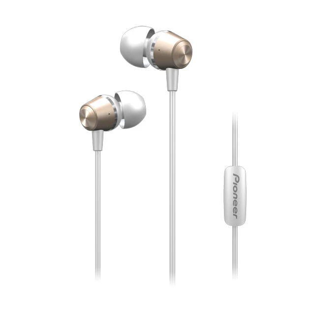 Pioneer SE-QL2T headphones inside ear gold, white