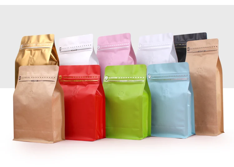 

Half-pound coffee bag, 10 aluminum foil bags, self-sealing bag, eight-side sealing bag, air valve bag