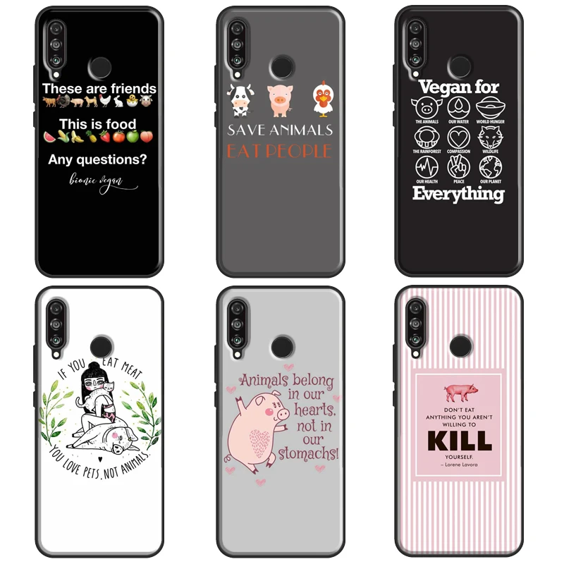 Vegetarian VEGAN FOOD LOVE VEGGIE For Huawei P30 Lite P10 P40 P20 Pro P Smart 2019 Z Case For Huawei Mate 20 10 Lite Cover