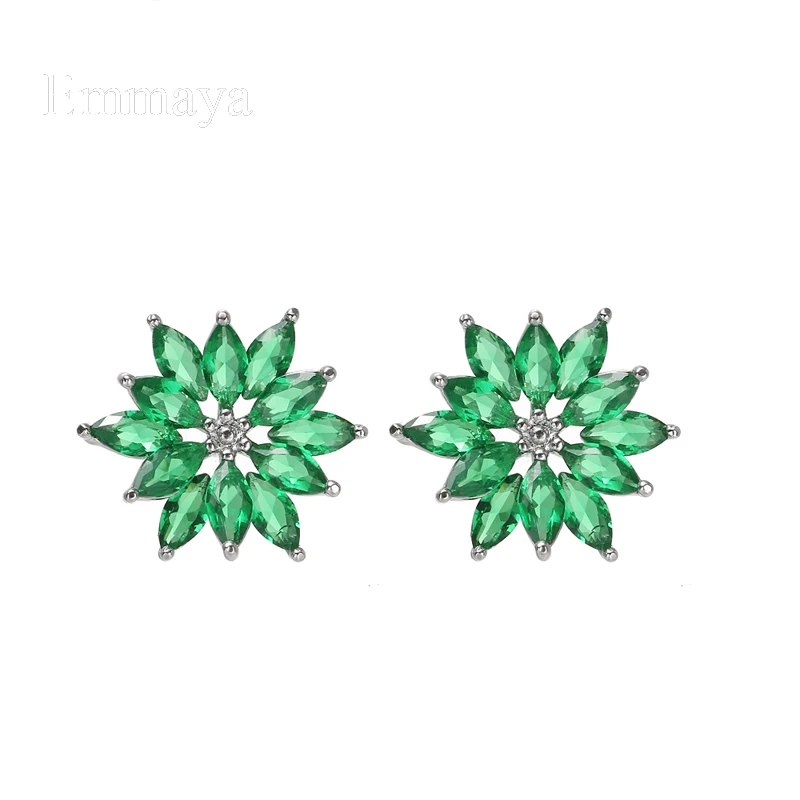 Emmaya New Arrival Fashion Statement Shiny Flower Shape Earring Muliticolors Choice Women Party Fascinating Jewelry