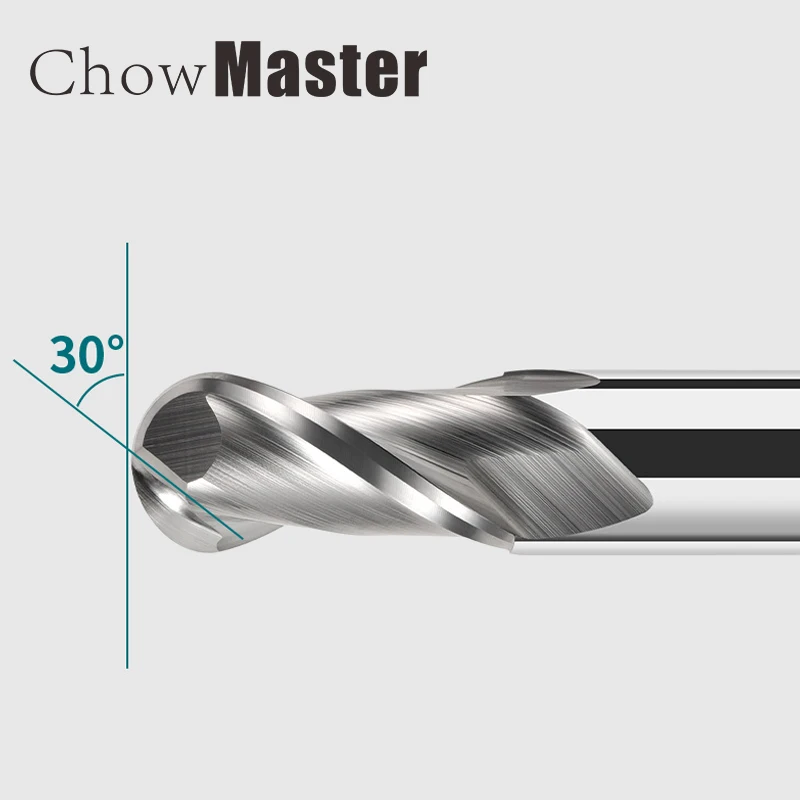 HRC55 Ball Nose End Mill with Straight Shank TUNGSTEN CUTTER Milling Cutter Radius 0.5 to 16mm ALUMINUM Metal Cutter CNC TOOL