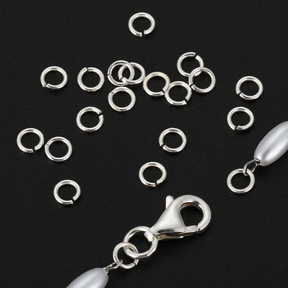 30-60pcs 925 Sterling Silver Open Jump Rings 3-6mm Split Ring Connectors for DIY Earrings Bracelet Jewelry Making Findings