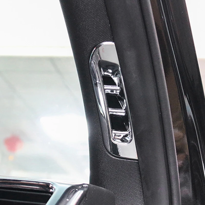 

ABS Chrome For Jeep Grand Cherokee 2014 2015 2016 2017 Accessories Car Front Column Small Air Outlet Frame Cover Trim Sticker