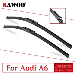 KAWOO For Audi A6 C5 C6 C7 4F From 1997 To 2018 Auto Car Wiper Blades Natural Rubber Fit U Hook/Slider/Claw/Push Button Arms