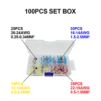 100PCS Solder Seal Wire Connectors Electrical Insulated Automotive Marine Waterproof Wire Terminals Heat Shrink Butt Connectors