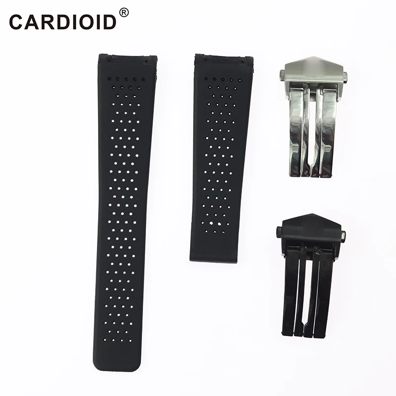 Fashion 22mm Silicone Watchband For TA HEUE CARRER Series Men Breathable Band Soft Watch Strap For TAG HEUER Wrist Bracelet