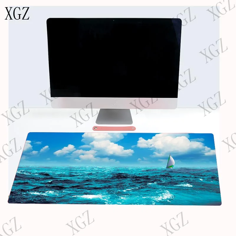 XGZ Sailing Ship In The Sea Cloud Scenery Gaming Keyboard Mouse Pad Large Computer Lock Edge Mousepad Desk Mat for LOL Dota XXL