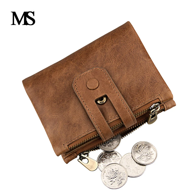 

Cow Leather Men Short Wallet Casual Genuine Leather Male Wallet Purse Standard Card Holders Wallets For Men Coin Bag