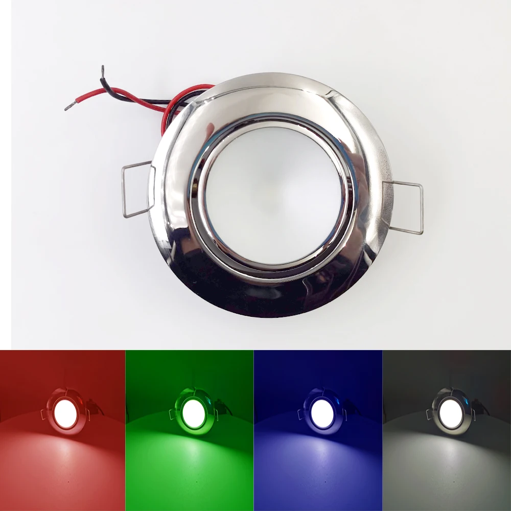 

8-30VDC LED Marine Boat Yacht Caravan Dome Lamp Stainless Steel Adjustable RGB Cabin Interior Light